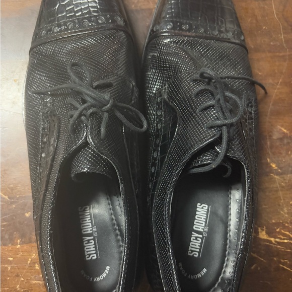 Stacy Adams Textured Black Oxfords - Picture 1 of 5